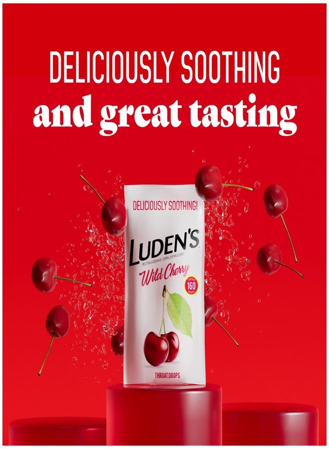 Luden's Sore Throat Drops, for Minor Sore Throat Relief, Wild Cherry, 160 Count - Image 2